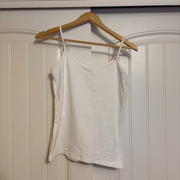 Zara W&B Collection Tank Top Large White Fitted Cami Classic Basic Scoop Neck - Picture 1 of 3
